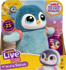 Little Live Pets Walking Penguin My Pet Waddles, Interactive Plush Penguin with