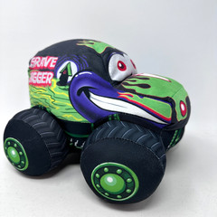 Monster Jam Truckin Pals Grave Digger Plush Stuffed Doll Green Truck Cute 9″
