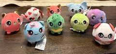 Lot of 9 Squeezamals Mini Squishy Plush Animals Mixed Characters