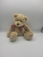 American Greetings Teddy Bear Plush 14″ Brown Stuffed Animal Plaid Bow Made…