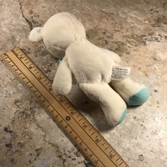 WALMART BRAND SMALL WHITE MINT GREEN TEDDY BEAR PLUSH STUFFED ANIMAL