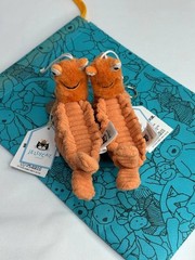 Jellycat Sheldon Shrimp Plush Bag Charm Keychain Cute Sea Creature Gift NWT