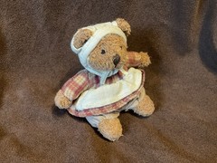 Russ Berrie Mini Thanksgiving Harvest Plush Bear Pilgrim