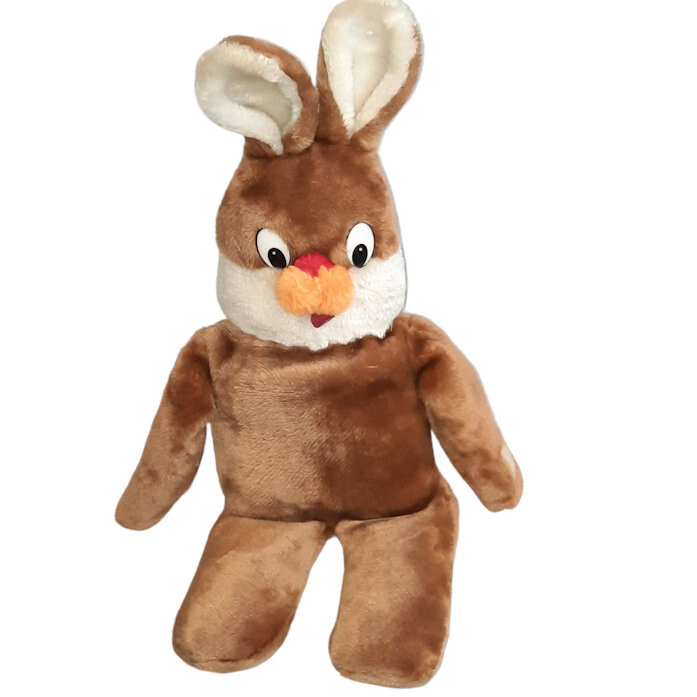Vintage P.I.I. Brown Flat Bunny Rabbit Red Tongue Plush Stuffed Animal Toy 19″