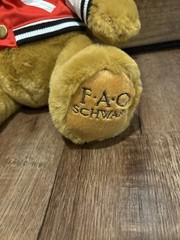 FAO Schwarz Teddy Bear Soft Plush Toy Brown 1862 Varsity Jacket Anniversary NWT