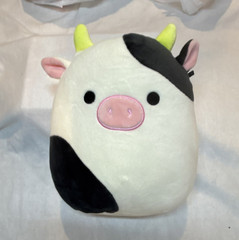 Squishmallows Cow Plush Stuffed Animal Small 2020 Washable White Black Pink