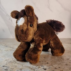 AURORA WORLD BROWN WHITE SPOTTED PONY HORSE STUFFED PLUSH ANIMAL