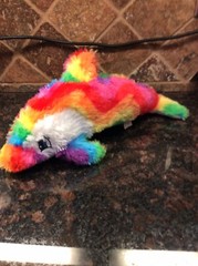 Dolphin Soft Plush 14″ Stuffed Animal National Prize & Toy Co Rainbow Stripes Y