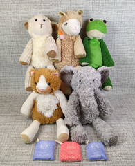 Scentsy Buddy Plush Lot of 5 w/3 Scent Packs – 15″ Lamb Llama Frog Cat Elephant