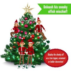 The Original Elf 12 Plush (Boy and Girl) Christmas Elf Doll Set – Poseable Shelf