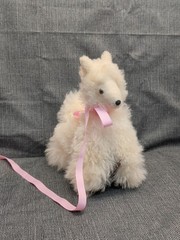 Alpaca Fur Plush, 10-inch, Fluffy, Free Standing, Made In Peru, 100% Alpaca Wool