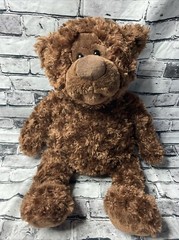 Gund Chocolate Brown Curly Hair Teddy Bear Plush 18″ Toy