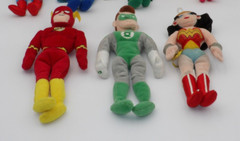 Warner Bros Studio Store 7 Super Heroes Bean Bag Dolls 1999 Used Good Condition