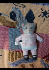 Toy Works Kitty Cucumber Beanbag Cat Doll Plush 7″ Vintage 1985 rare 1980s cute