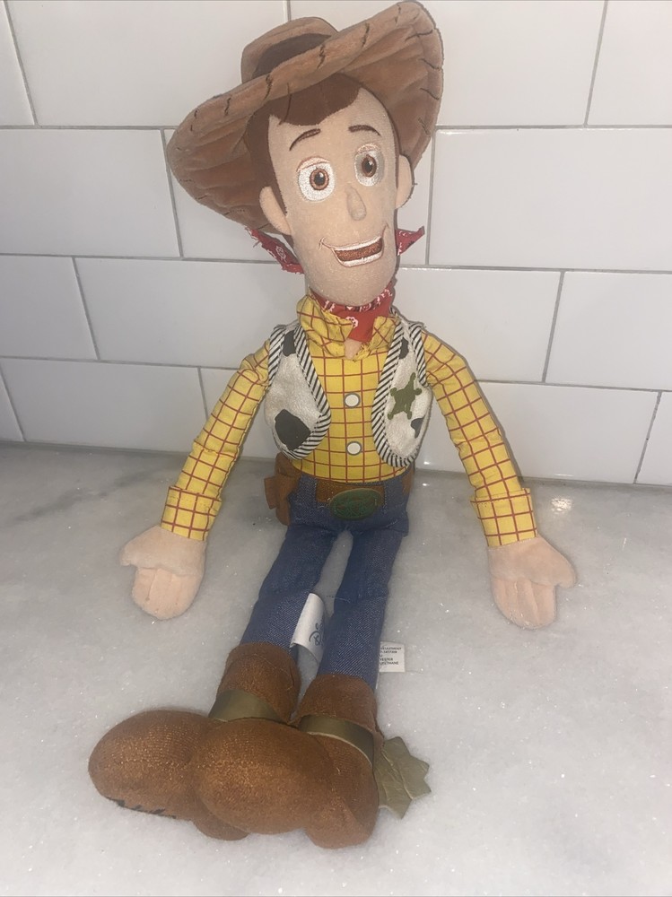 Toy Story Sheriff Woody Plush Soft Doll 18 in Cowboy Disney Store Exclusive