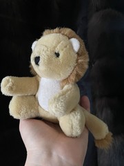 Vintage 1989 Dakin Plush Lion Mini 5 Inch Stuffed Animal Rattle Toy Very Cute