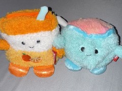 Russ Bum Bumz Plush Lot Of 2 Orange Blue