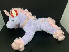 Dan Dee Purple Unicorn Plush Pink Stars Shimmer Collar 25″ Large Stuffed Animal