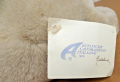 VTG Italy Artist Handmade Maddalene Gray 15″ Short Hair Gray Cat Sleep Lying TAG