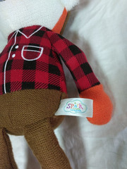 Spark Create Imagine Red Plaid Fox Rattle with Crinkle Ears Plush 16″