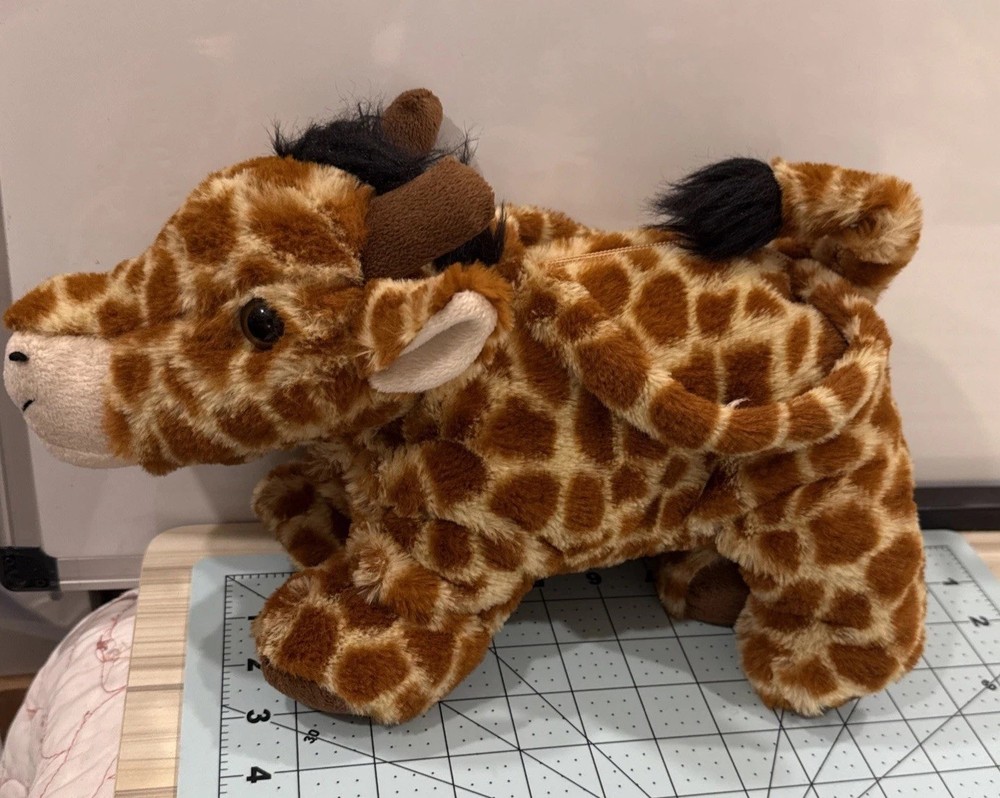 Plushies Giraffe Plush Purse Handbag Stuffed Animal 12” Zip Closure