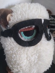 Grumpy Cat Glasses Fluffy Plush With Loop For Keychain 4.5 Inch