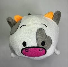 Bun Bun Moo Moo Cow Plush 7″ Stuffed Animal Gray White Orange Pink 2014