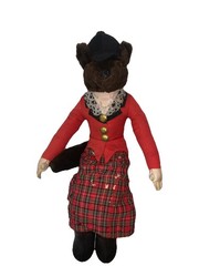 Vintage Hanford’s Mrs Fox Huntsman English Hunt Plush Shelf Sitter Holiday Decor