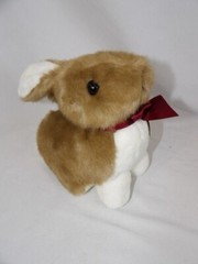 Natural Wonders Small Brown and White Plush Bunny Rabbit