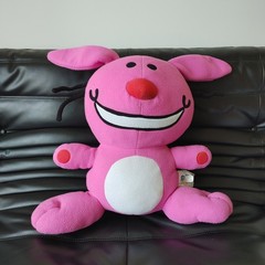 It’s Happy Bunny Jim Benton Pink Plush Rabbit Y2K Large Stuffed Toy 2004 RARE