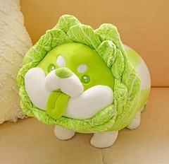 Cabbage Shiba Inu Dog 8″ Vegetable Pillow Stuffed Animal Plush Toys Doll Kids