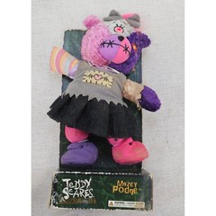 Teddy Scares Mazey Podge Plush Morgue Minis 8″ Purple Gothic Horror Bear 2009