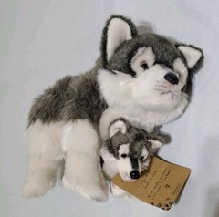 Nat & Jules Demdaco Animal Craft Wolf Mom & Pup Plush Toy Stuffed Animal New