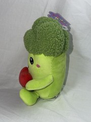 Cuddle Crew Broccoli with Love Plush Stuffed Animal Toy Green Red Heart NWT