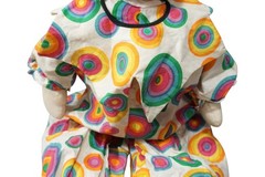 Vintage Creepy Sad Clown Doll 26″ Plush Stuffed Toy Horror Circus Decor