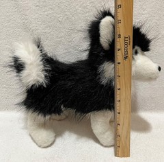 Apricot Lamb Fuzzy Black & White Husky 12″ Plush Toy Dog Alaskan Malamute