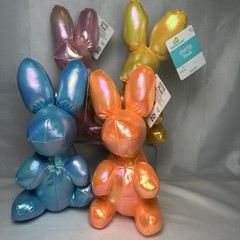 Set Of 4 Iridescent Balloon Bunny Plush Stuffed Animal 9” Tall Cute Celebrate