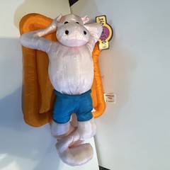 VTG 13″ Kuddle Me Toys Plush Colorful Nylon Puffy HIPPO On Float Stuffed Animal