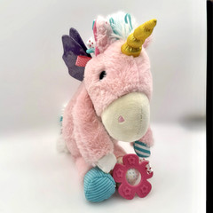 UNICORN SENSORY Snuggables PLUSH TOY Make Believe Ideas Lovey Crinkle Teether