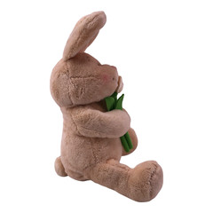Amscan Easter Bunny Rabbit 10″ Plush Stuffed Animal Cream Colored Flowers Roses