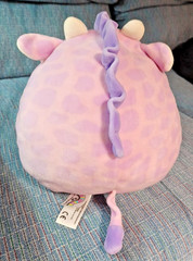 RARE Jazzy 8″ Purple Giraffe Valentine’s Blue/Red Hearts Squishmallow Plush VGC