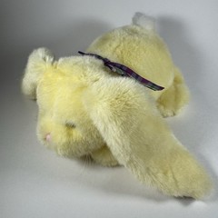 Animal Adventure Vintage Plush 10″ Bunny Rabbit Yellow Plaid Bow Laying 2000
