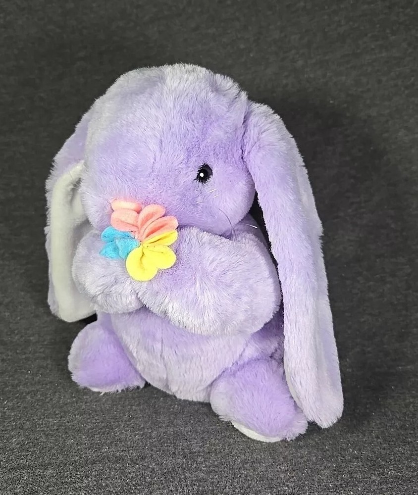 From The World Of Smile Purple Bunny Rabbit Stuffed Plush Toy Easter 10″ 1989