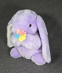 From The World Of Smile Purple Bunny Rabbit Stuffed Plush Toy Easter 10″ 1989