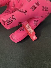 Victoria’s Secret PINK brand collectible plush dog, vinyl or faux leather
