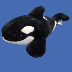 Sea World Orca Shamu Killer Whale Plush Black White Stuffed Animal Soft Toy 15″