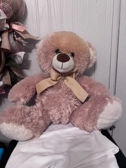 Soft Pink Teddy Bear Plush Stuffed Animal Bow Ribbon Cute Gift Bear Toy