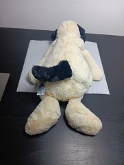 Jellycat Jelly Cat Soft Black & Cream Puppy 12” Plush Stuffed Animal used