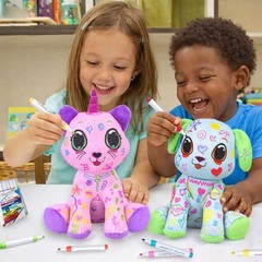 Coloring Plush Toy with 12 Washable Markers for Little Girls Doodle Dolls Art…