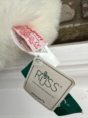 Russ Glitter & Gold SNOWPUFF plush white snowball & earmuffs hang / tush tags 8”